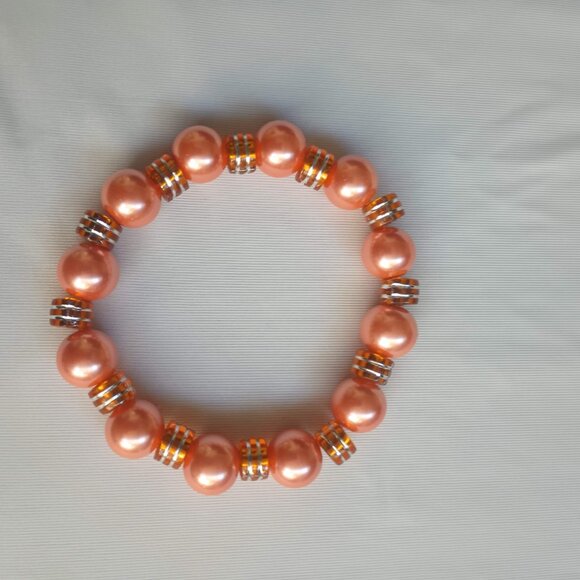 8" Chunky Bead Large Stretch Bracelet Fun Bright Colors Fits Plus Size Wrist - Picture 5 of 14